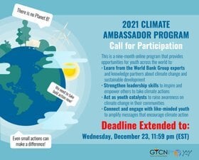 World Bank Group/GYCN 2021 Climate Ambassador Program for young Leaders.