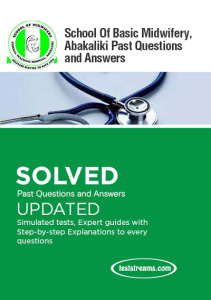 Free School Of Basic Nursing & Midwifery Abakaliki Past Questions and Answers