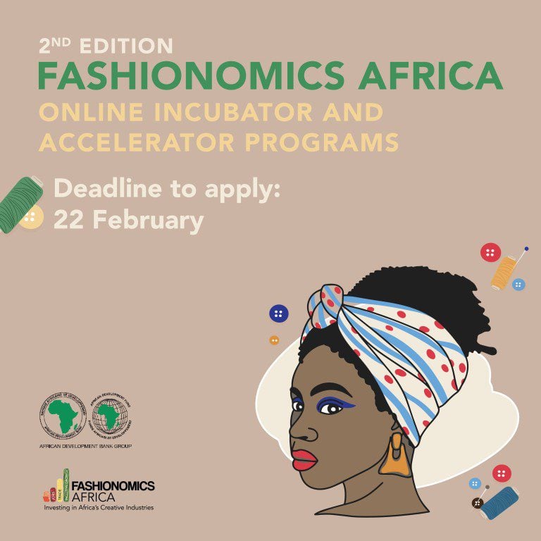  AfDB Fashionomics Africa Incubator and Accelerator Program 2023 for African Fashion Entrepreneurs (20,000 USD grant)