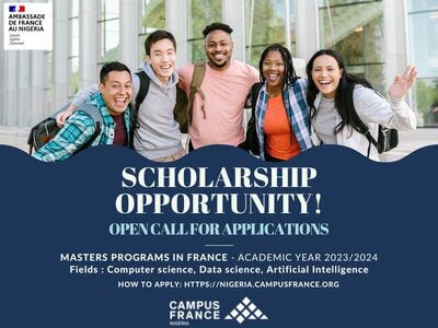 The Embassy of France in Nigeria master’s degree in Computer science Scholarships 2023/2024 for study in France.