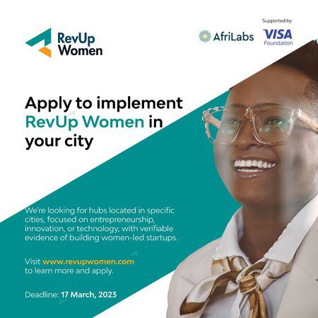 RevUp Women enterprise development Programme 2023 for early-stage women-led African startups and SMEs. 