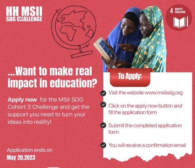 His Highness Muhammad Sanusi II (HH MSII) SDG Challenge 2023 for African Teachers ($2,000 grant)