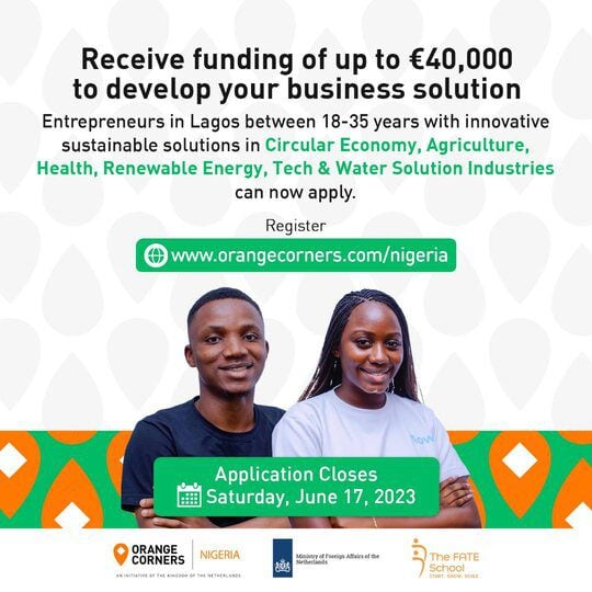 Orange Corners Nigeria Incubation Programme for young Entrepreneurs (40,000 Euros in Funding)