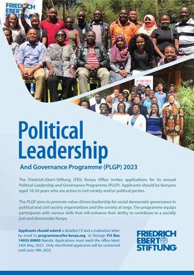 The Friedrich-Ebert-Stiftung (FES) Kenya Political Leadership and Governance Programme (PLGP) 2023 for young Kenyans.