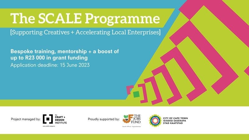 The CDI [Support Creatives + Accelerating Local Enterprises] Programme 2023 for young Creatives (R23 000 in grant funding)