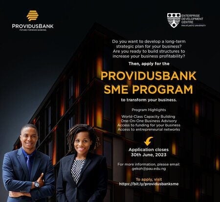  ProvidusBank SME Program 2023 for young Nigerian Entrepreneurs