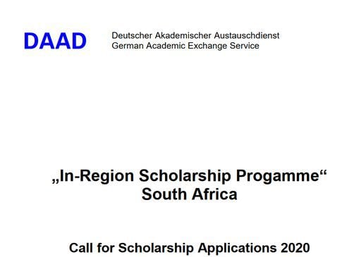 DAAD In-Country/ In-Region Scholarship Programmes 2024/2025 Southern Africa for postgraduate studies (Fully Funded)