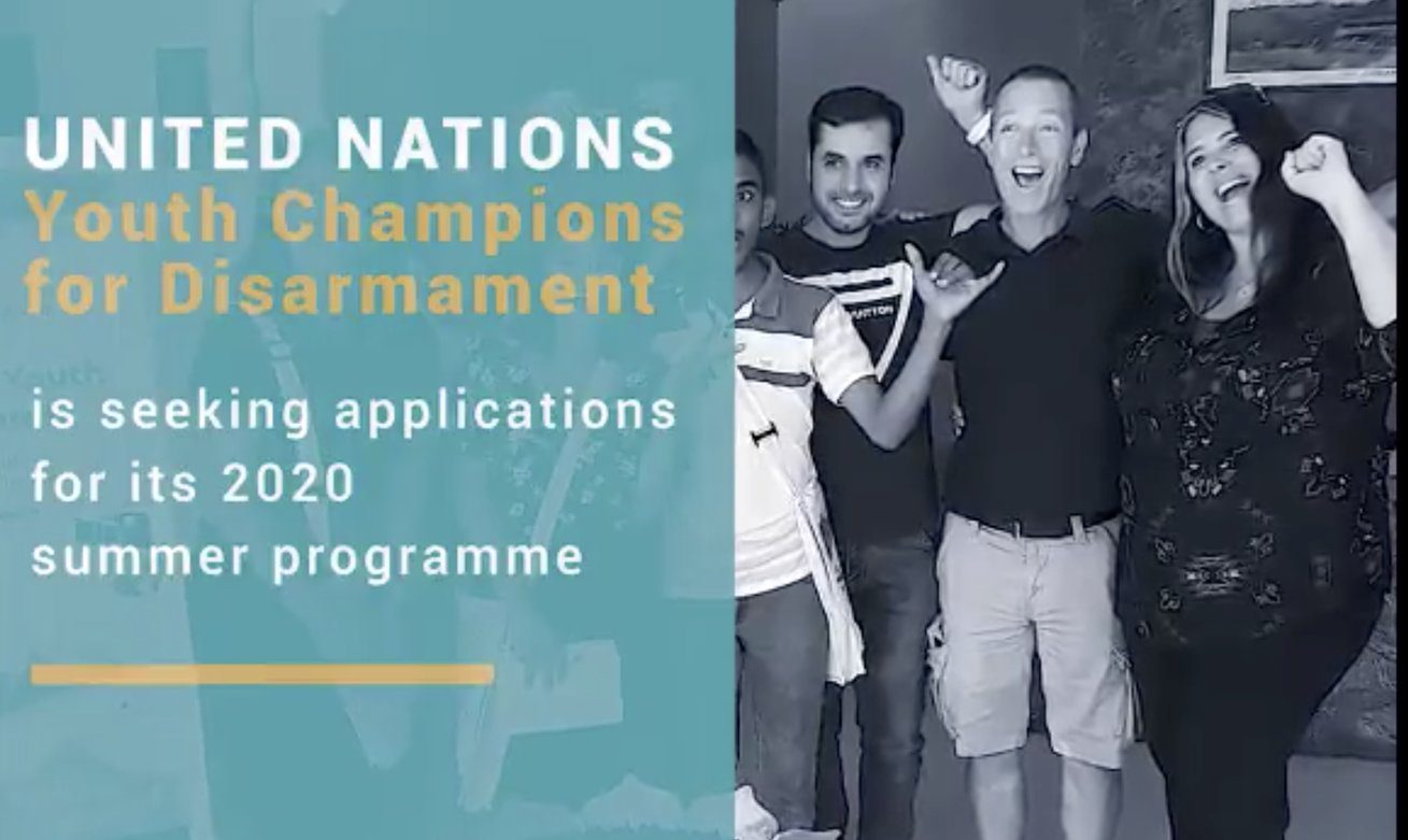 United Nations Youth Champions for Disarmament Training Programme 2nd edition (Fully Funded to UN HQ in New York, USA)