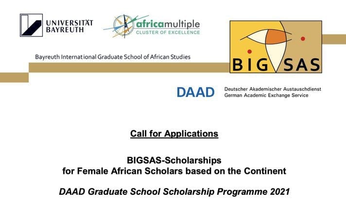 BIGSAS-DAAD Graduate School Scholarship Programme 2024 for female African scholars