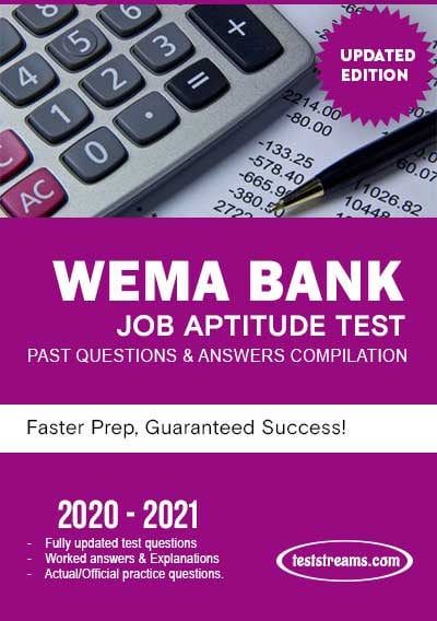 Wema Bank Aptitude Test Past Questions Study pack 2022- PDF Download