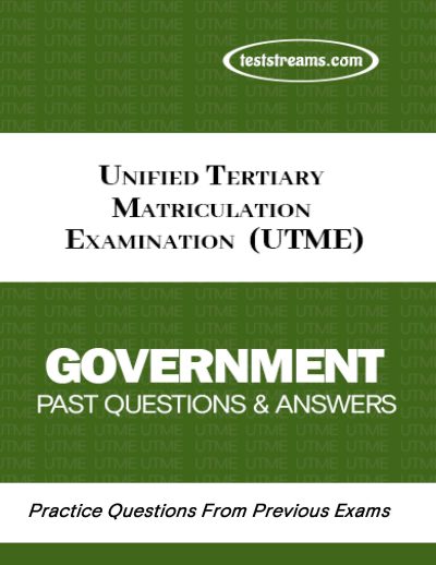 UTME Government Practice Questions and Answers MS-WORD/PDF Download