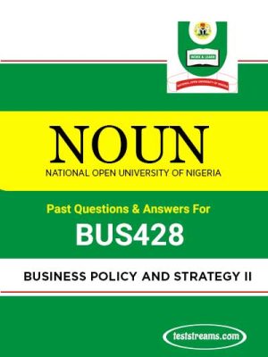 BUS428 – BUSINESS POLICY AND STRATEGY II (october-2019)