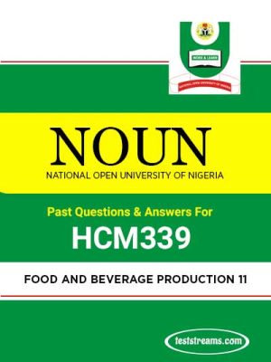 HCM339 – FOOD AND BEVERAGE PRODUCTION