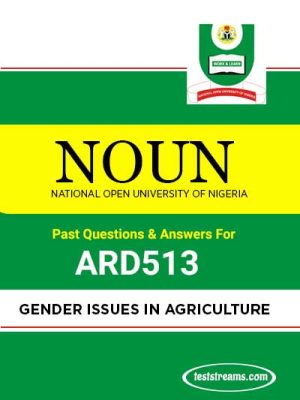 ARD513 – Gender Issues in Agriculture (october-2019)
