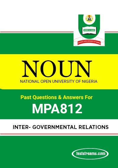 MPA812 – INTER- GOVERNMENTAL RELATIONS (october-2019)