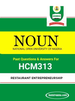 HCM313 – Restaurant Entrepreneurship (october-2019)