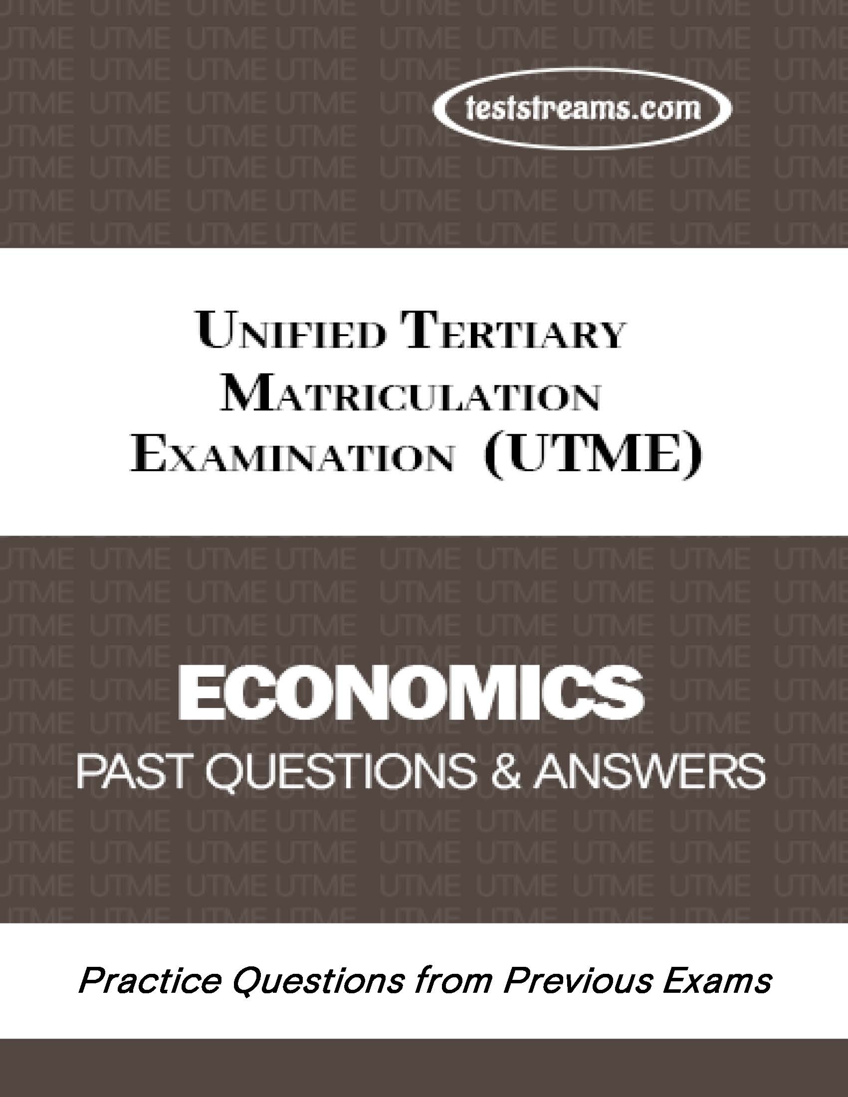 UTME Economics Practice Questions and Answers MS-WORD/PDF Download