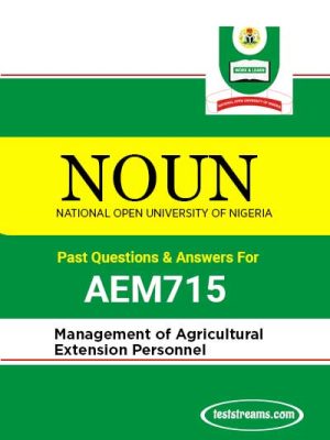 AEM715 – Management of Agricultural Extension Personnel (october-2019)- PDF Download