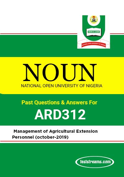 ARD312 – Management of Agricultural Extension Personnel (october-2019)- PDF Download