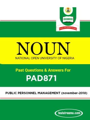 PAD871 – PUBLIC PERSONNEL MANAGEMENT (2022)- PDF Download