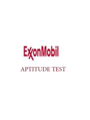 ExxonMobil Aptitude Test Past Questions and Answers