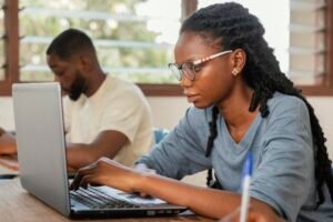 2025 Nigerian Immigration Exam candidate during an exam